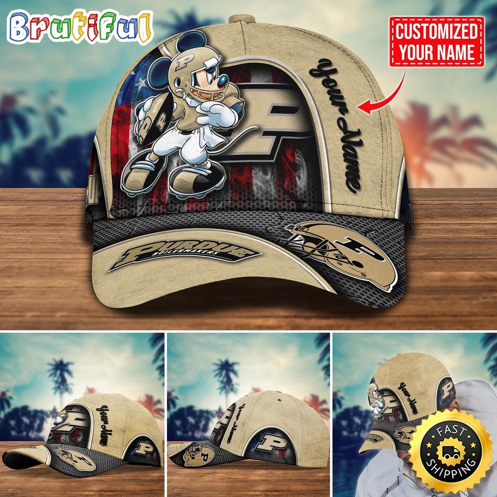 NCAA Purdue Boilermakers Baseball Cap Mickey Mouse Custom Cap For Fans