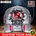 NCAA Rutgers Scarlet Knights Baseball Cap Silver Metalic Pattern Baseball Cap