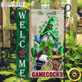 NCAA South Carolina Gamecocks Garden Flag St Patricks Day Gnome Shamrock Welcome Garden Flag