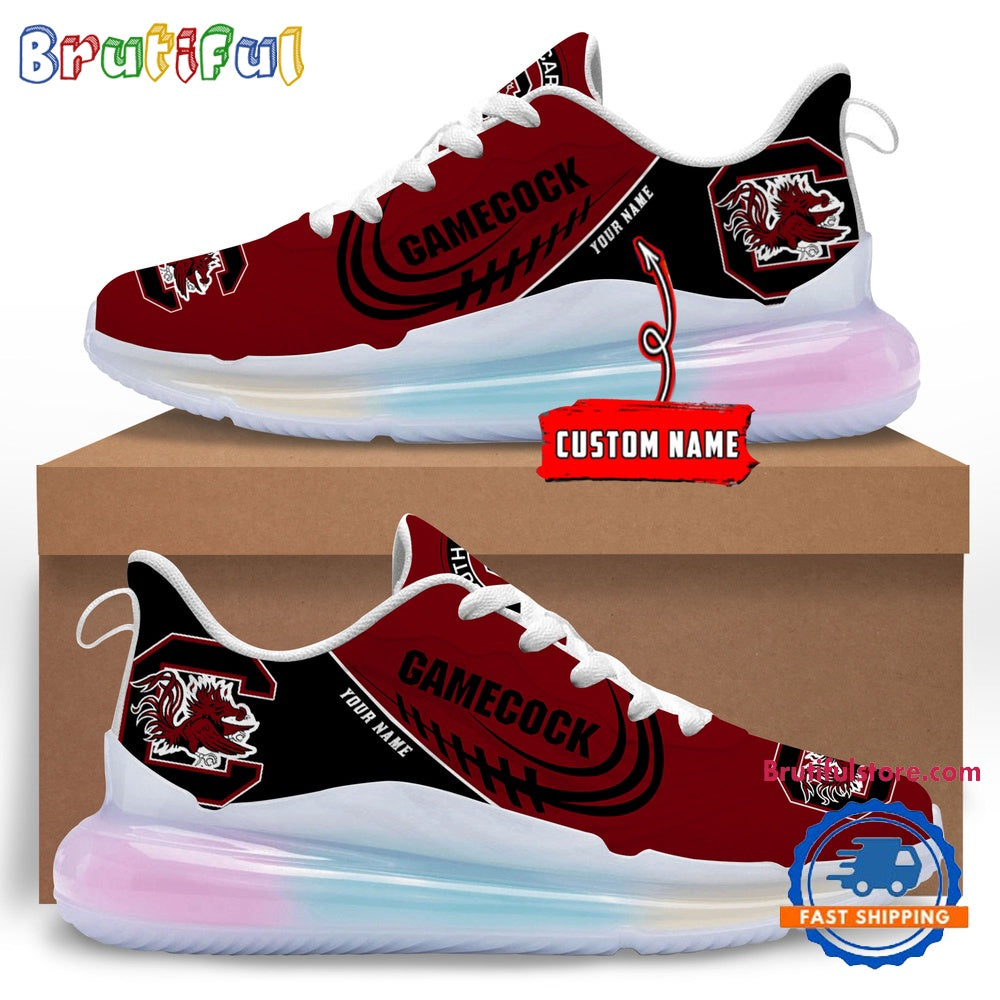 NCAA South Carolina Gamecocks Women’s Rainbow Atmospheric Cushion Running Shoes, Football Women’s Shoes
