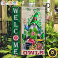 NCAA Temple Owls Garden Flag St Patricks Day Gnome Shamrock Welcome Garden Flag