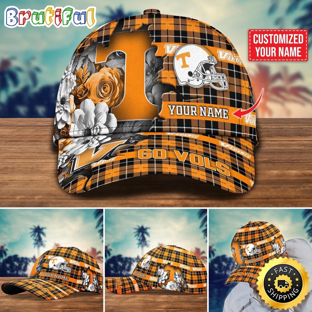 NCAA Tennessee Volunteers Baseball Cap Flower Custom Name Cap