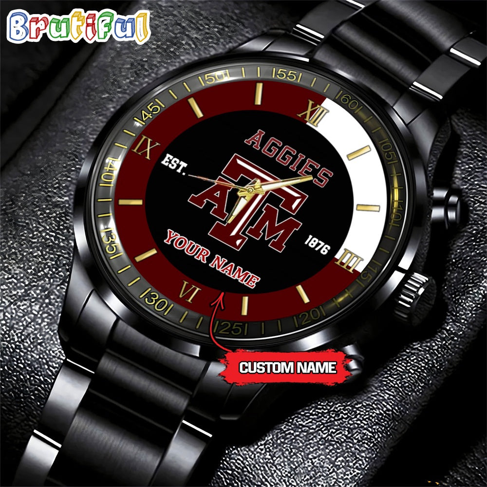 NCAA Texas A&ampM Aggies Black Fashion Watch