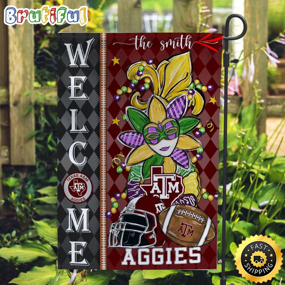NCAA Texas A&ampM Aggies Football Flag Mardi Gras Welcome Garden Flag