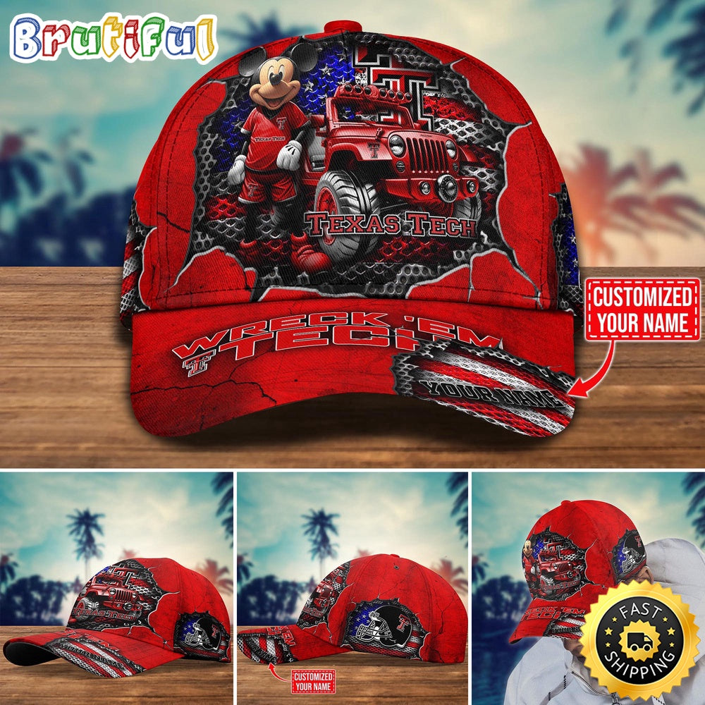 NCAA Texas Tech Red Raiders Baseball Cap Trending Customize Cap