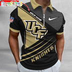 NCAA UCF Knights Polo Shirt, Sporty Zip Polo Shirt