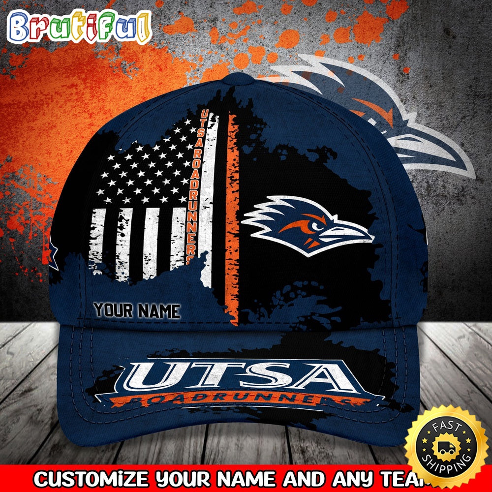 NCAA UTSA Roadrunners Baseball Cap Your Name Custom Baseball Cap