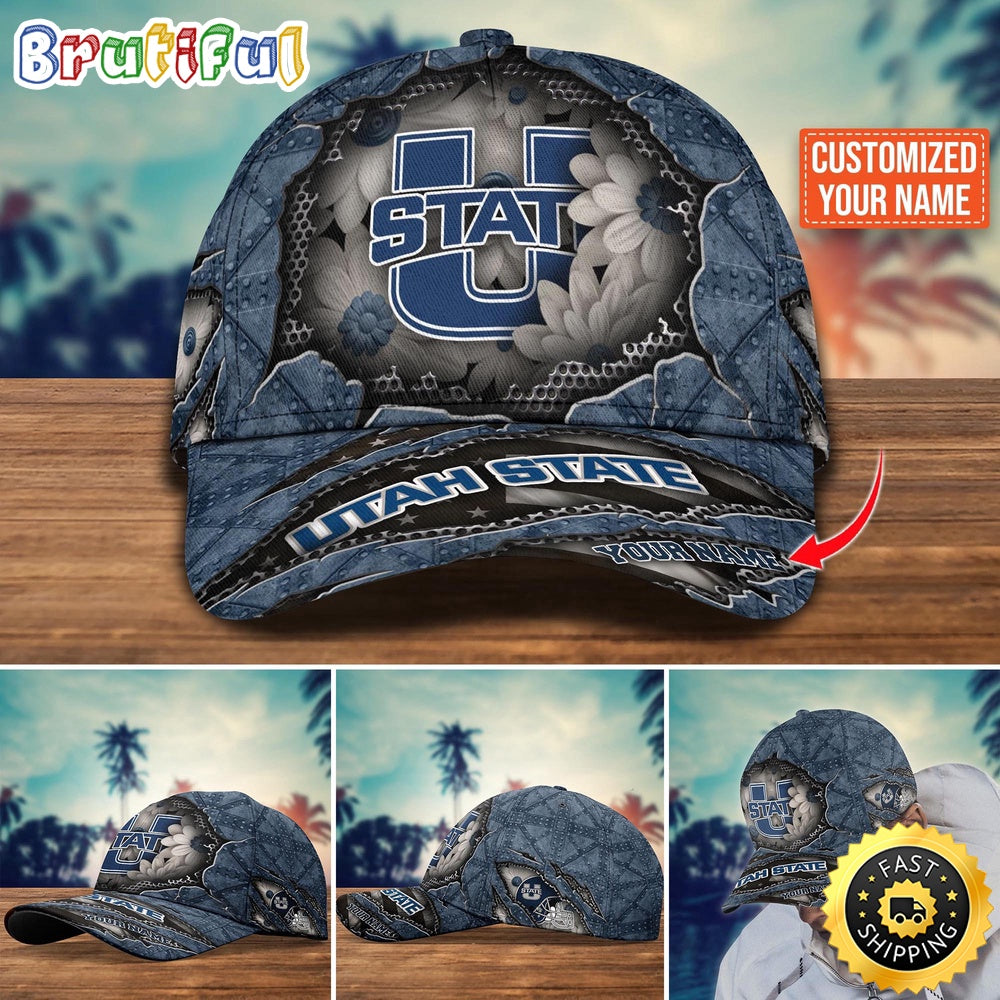 NCAA Utah State Aggies Baseball Cap Custom Cap Trending