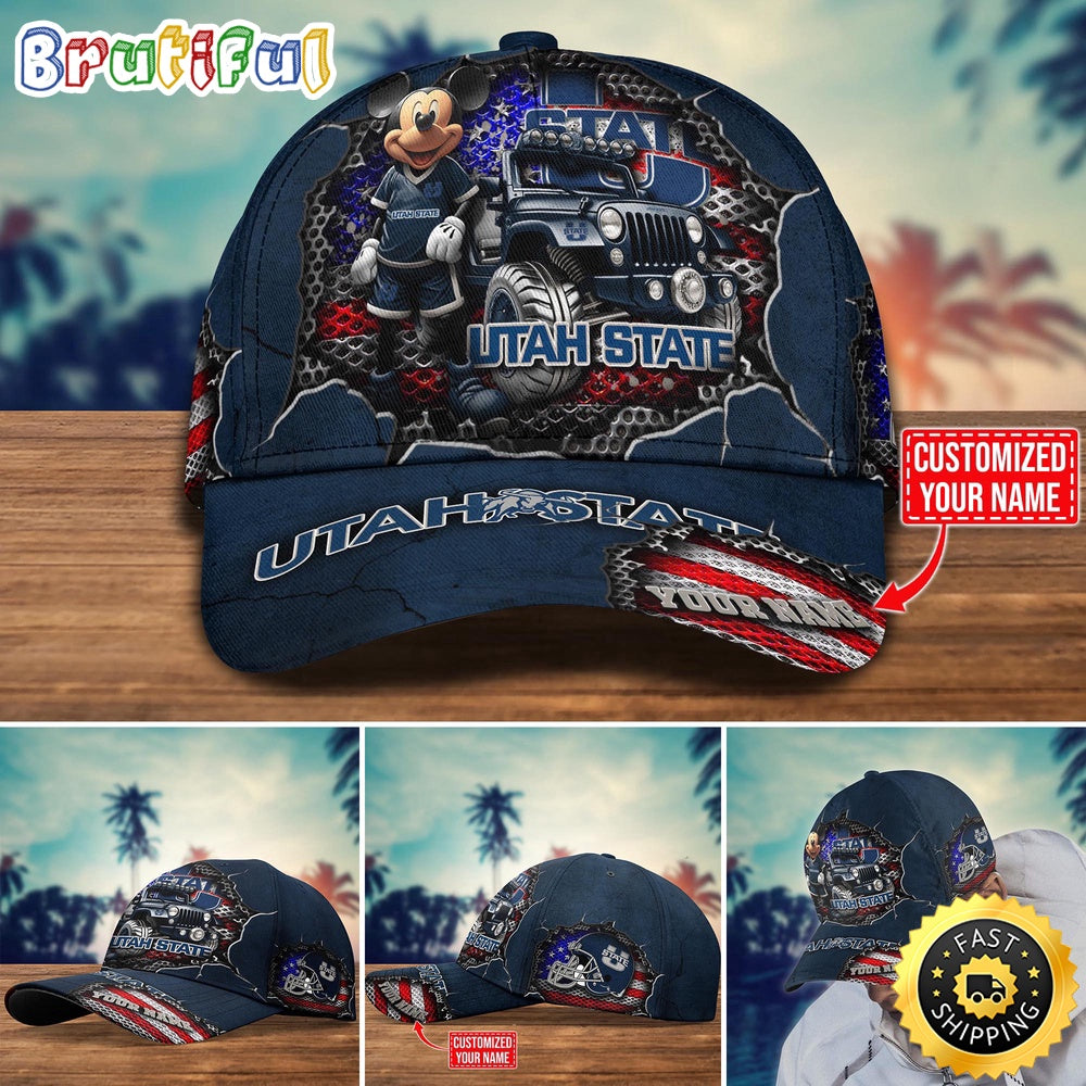 NCAA Utah State Aggies Baseball Cap Trending Customize Cap