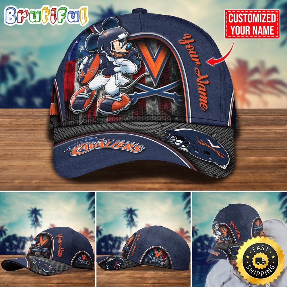 NCAA Virginia Cavaliers Baseball Cap Mickey Mouse Custom Cap For Fans