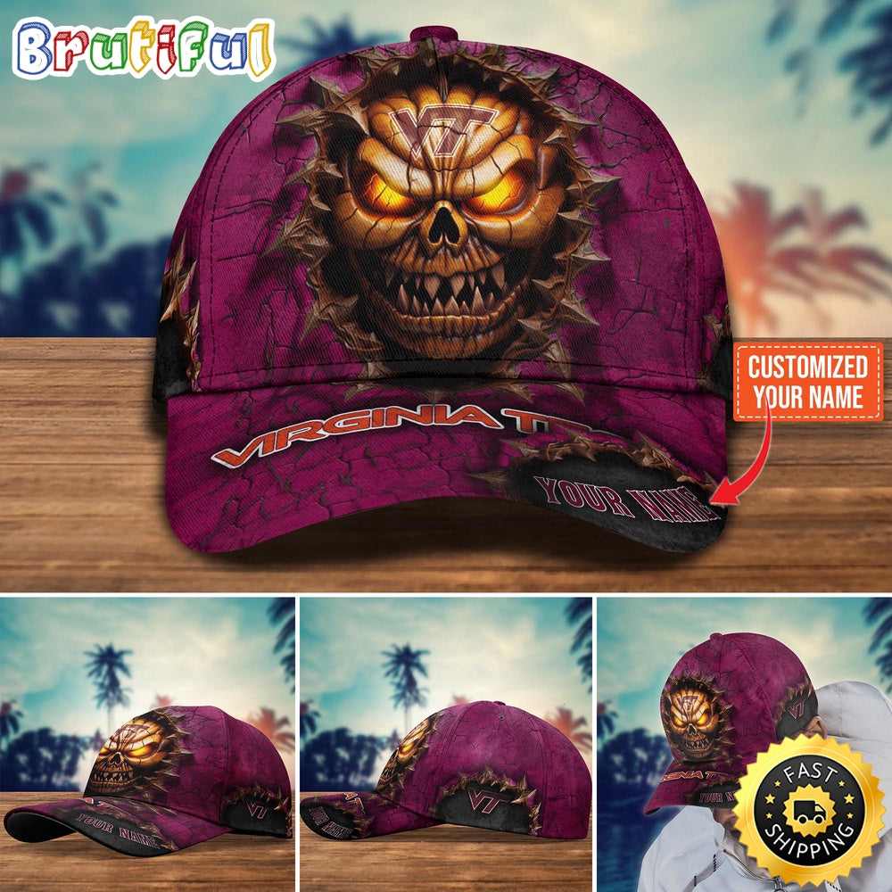NCAA Virginia Tech Hokies Baseball Cap Halloween Custom Cap For This Season