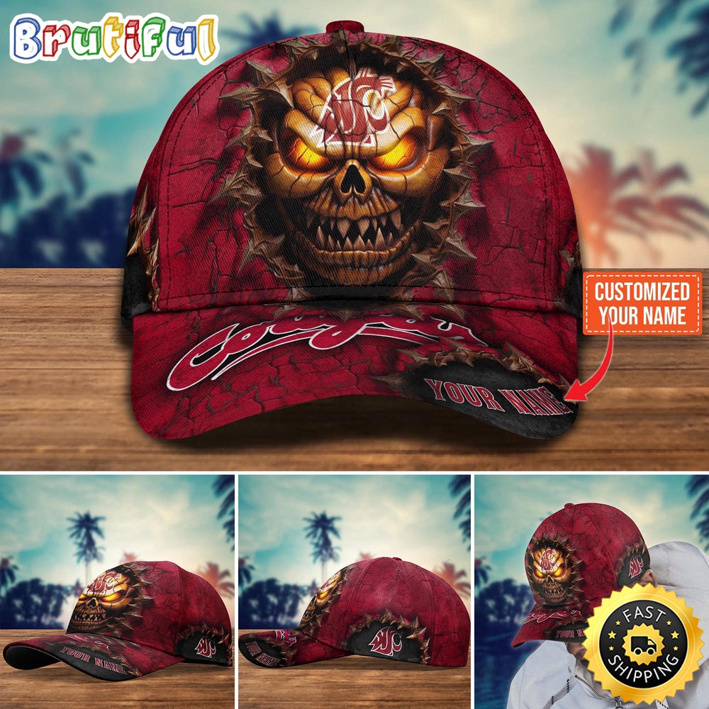 NCAA Washington State Cougars Baseball Cap Halloween Custom Cap For This Season