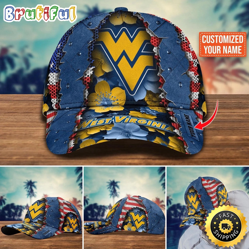 NCAA West Virginia Mountaineers Baseball Cap Custom Cap For Fans