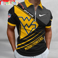NCAA West Virginia Mountaineers Polo Shirt, Sporty Zip Polo Shirt