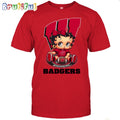 NCAA Wisconsin T-Shirt Betty Boop Football Tshirt