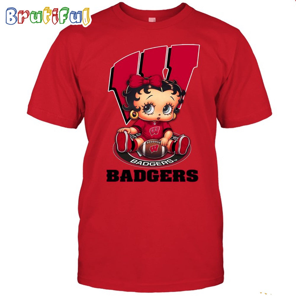 NCAA Wisconsin T-Shirt Betty Boop Football Tshirt