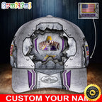 NCAA Albany Great Danes Baseball Cap Silver Metalic Pattern Baseball Cap