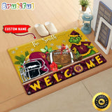 NCAA Arizona State Sun Devils Doormat Grinch Christmas Welcome Custom Name Football Doormat
