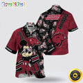 NCAA Arkansas Razorbacks Hawaiian Shirt Mickey And Floral Pattern