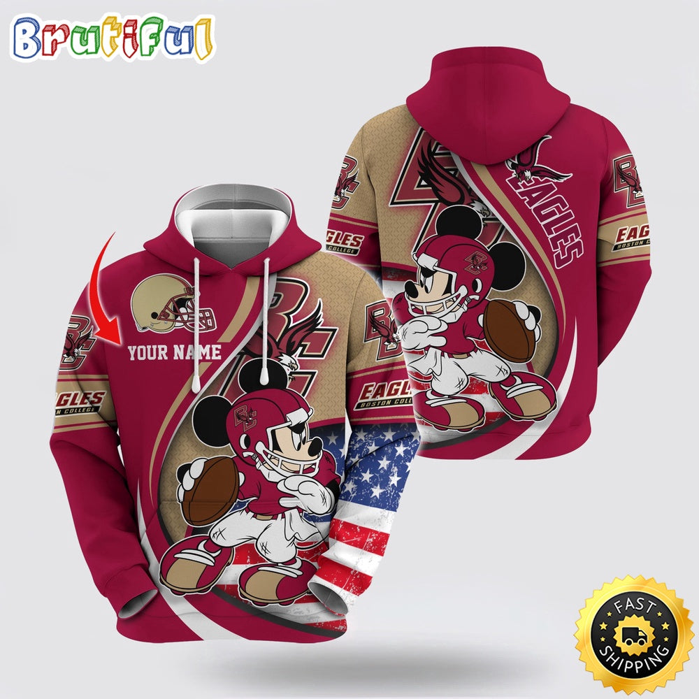 NCAA Boston College Eagles Hoodie Mickey Mouse 100 Year Anniversary