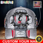 NCAA Cincinnati Bearcats Baseball Cap Silver Metalic Pattern Baseball Cap