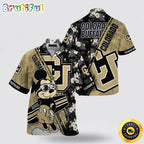 NCAA Colorado Buffaloes Hawaiian Shirt Mickey And Floral Pattern