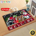 NCAA Georgia Bulldogs Doormat Welcome Christmas Custom Name Football Doormat