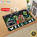 NCAA Hawaii Rainbow Warriors Doormat Grinch Christmas Welcome Custom Name Football Doormat