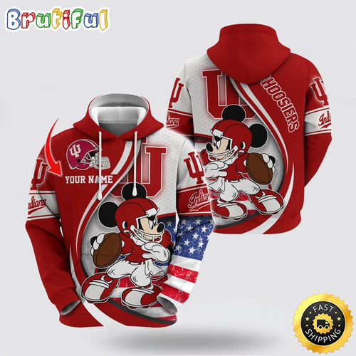 NCAA Indiana Hoosiers Hoodie Mickey Mouse 100 Year Anniversary