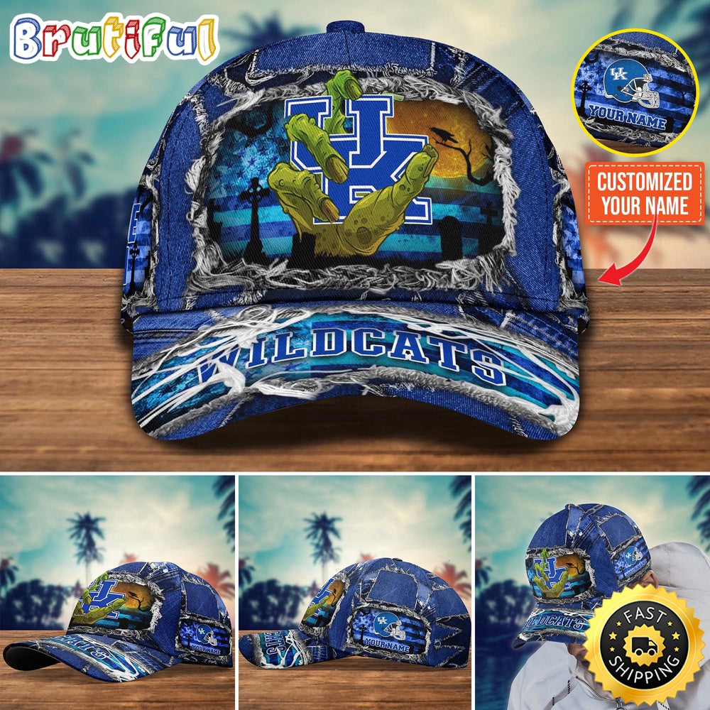 NCAA Kentucky Wildcats Baseball Cap Halloween Custom Name Cap