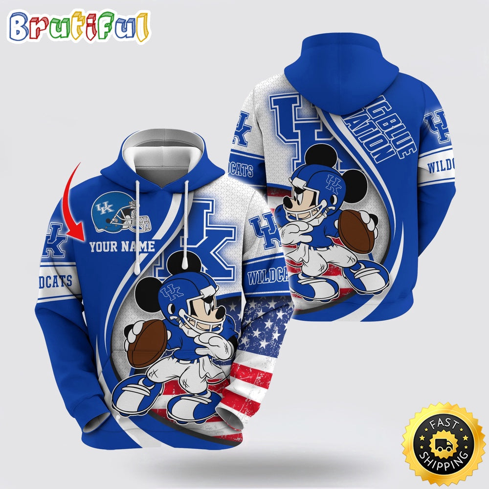 NCAA Kentucky Wildcats Hoodie Mickey Mouse 100 Year Anniversary