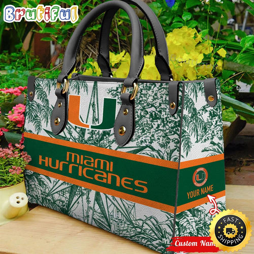 NCAA Miami Hurricanes Women Leather HandBag