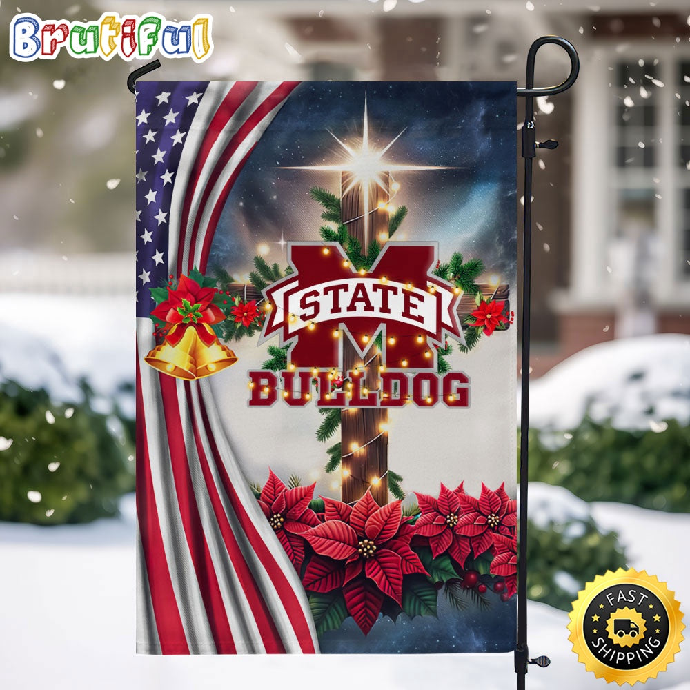 NCAA Mississippi State Bulldogs Garden Flags Jesus Christ Christmas Ncaa Garden Flags