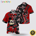 NCAA Texas Tech Red Raiders Hawaiian Shirt Mickey And Floral Pattern