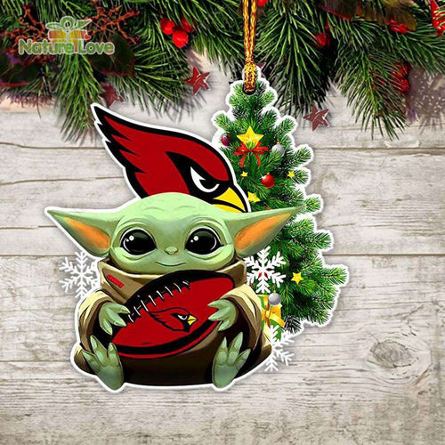 NFL Arizona Cardinals Baby Yoda Christmas Ornament Xmas Tree Decoration