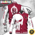 NFL Arizona Cardinals Baseball Jacket Skull Print Jacket