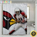 NFL Arizona Cardinals Break The Wall Shower Curtain Set For Bathroom Decor