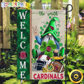 NFL Arizona Cardinals Garden Flag St Patricks Day Gnome Shamrock Welcome Garden Flag