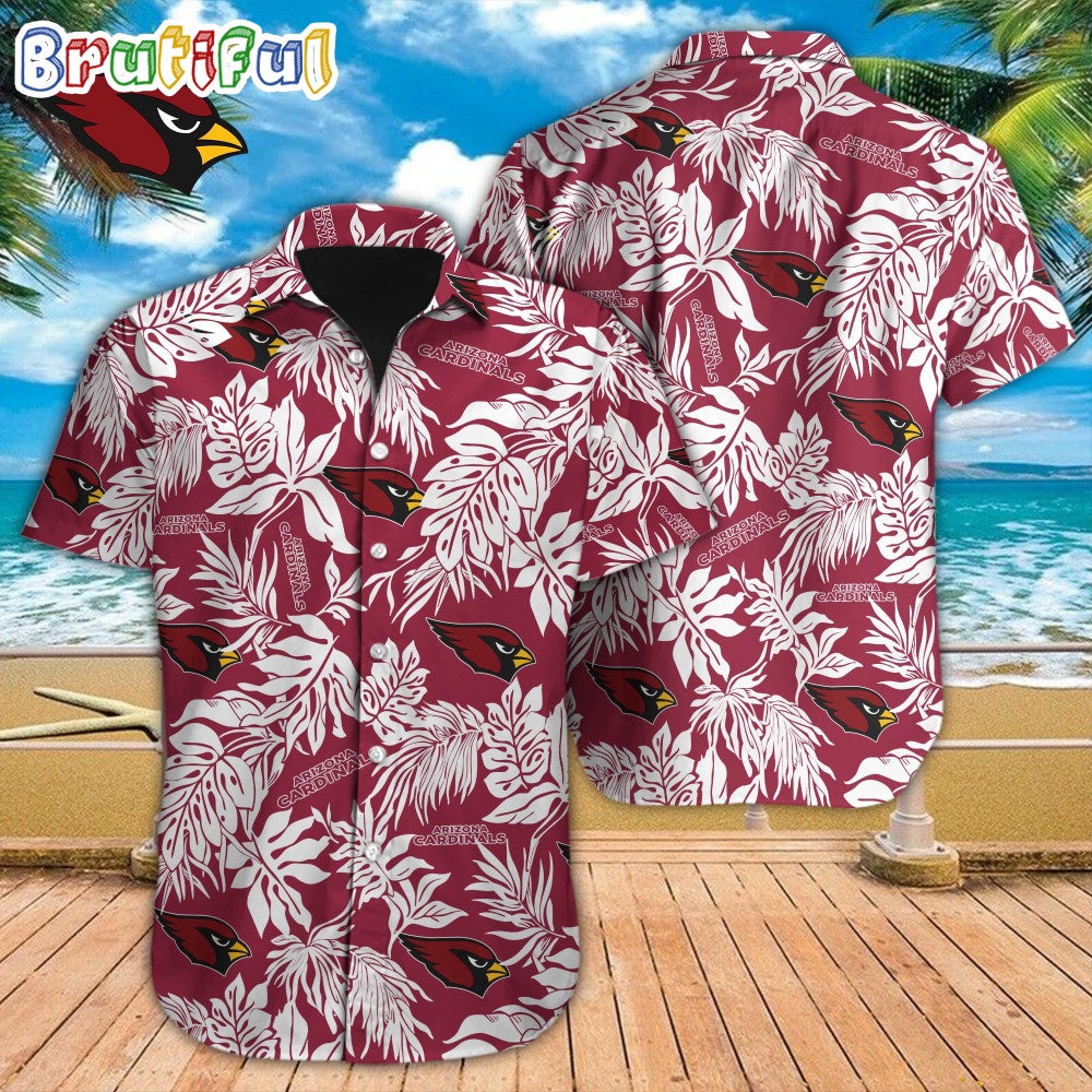 NFL Arizona Cardinals Hawaiian Shirt Tropical Leafs Design Aloha Shirts