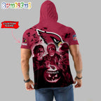 NFL Arizona Cardinals Horror Characters Essential Halloween Sleeveless Hoodie