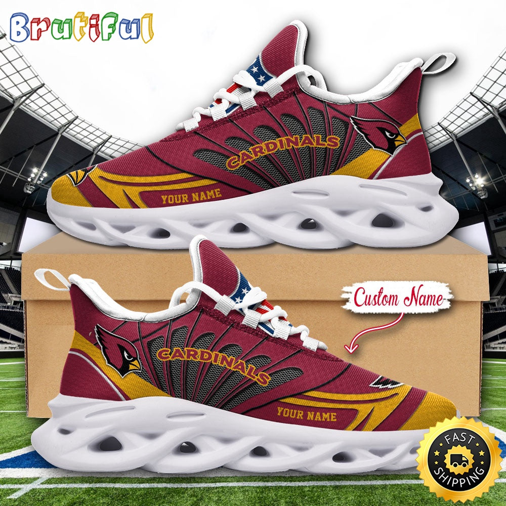 NFL Arizona Cardinals Max Soul Shoes Custom Name Football Shoes Sports