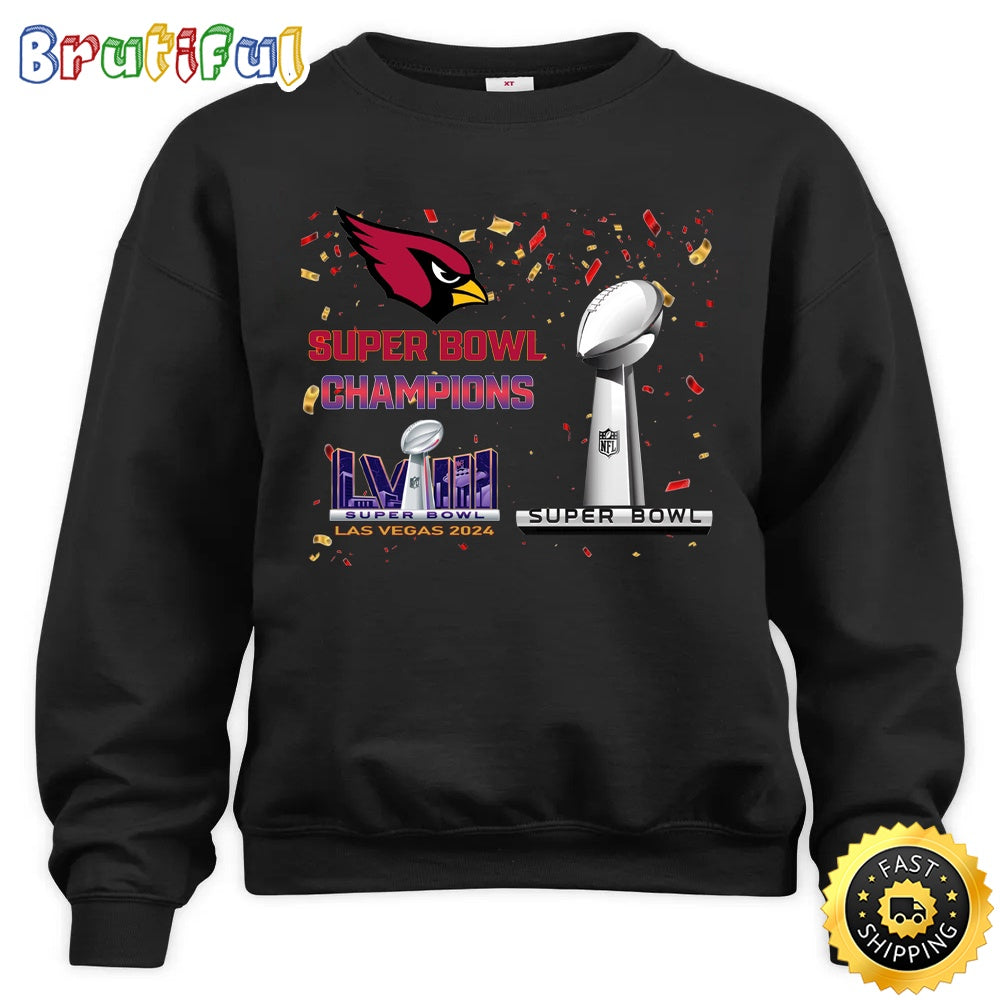 NFL Arizona Cardinals Sweatshirt Super Bowl LVIII 2024 Las Vegas Champions Unisex Sweatshirt