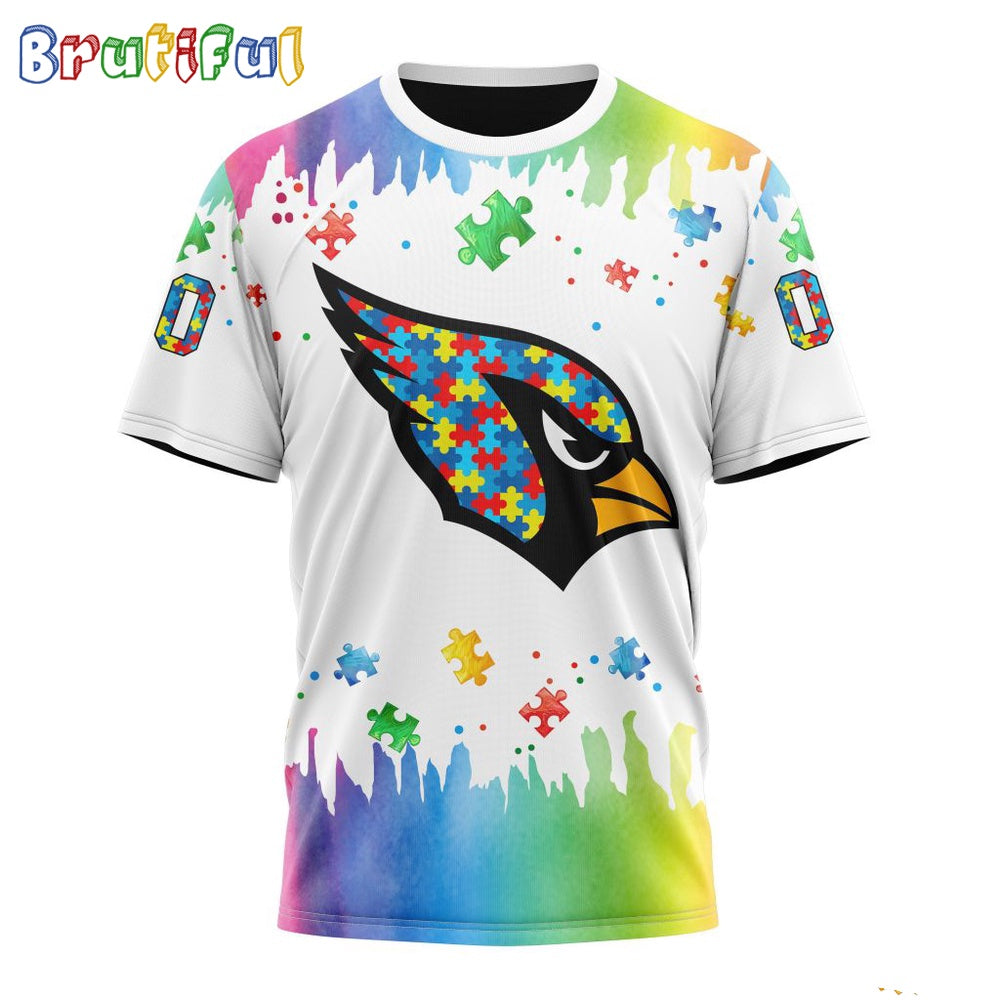 NFL Arizona Cardinals T-Shirt Special Autism Awareness Design All Over Print T-Shirt