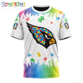 NFL Arizona Cardinals T-Shirt Special Autism Awareness Design All Over Print T-Shirt