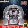 NFL Atlanta Falcons Baseball Cap Silver Metalic Pattern Cap