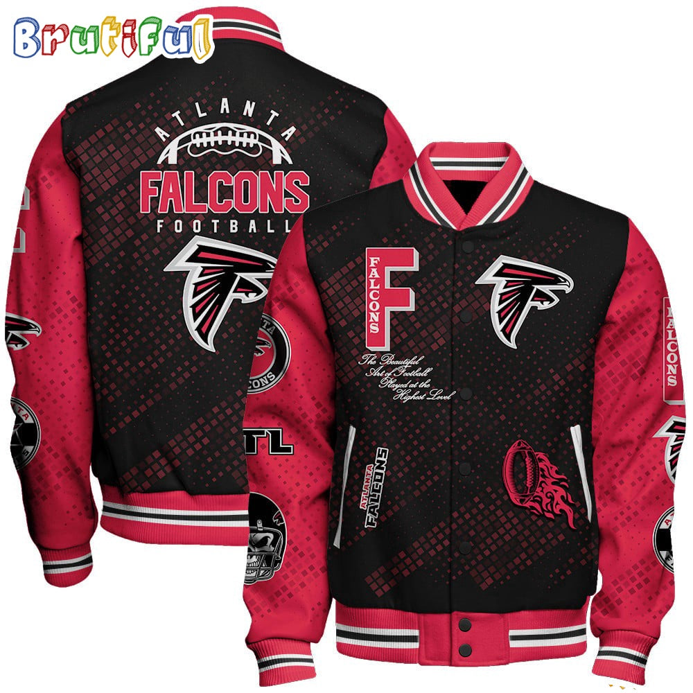 NFL Atlanta Falcons Baseball Jacket Print Logo Team Football Jacket
