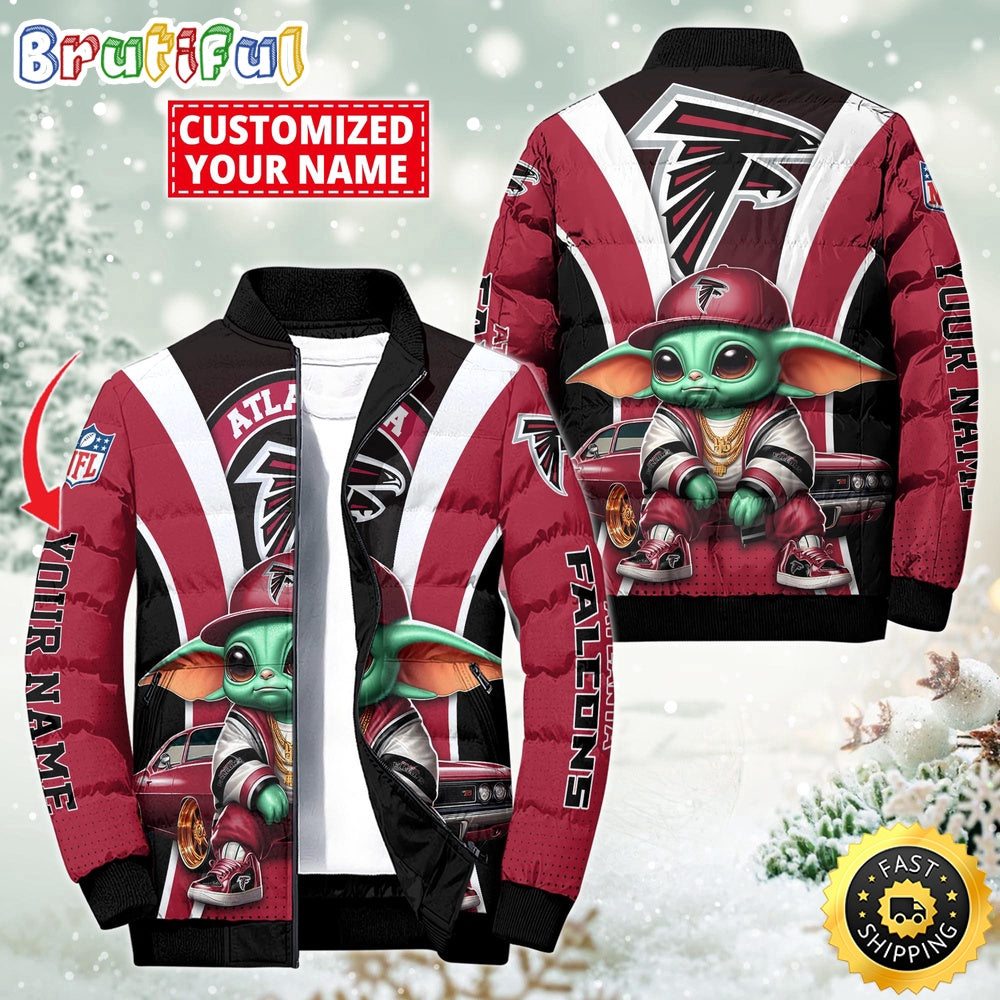 NFL Atlanta Falcons Puffer Jacket Baby Yoda Custom Jacket