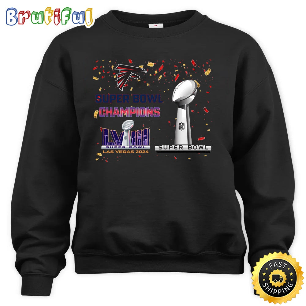 NFL Atlanta Falcons Sweatshirt Super Bowl LVIII 2024 Las Vegas Champions Unisex Sweatshirt