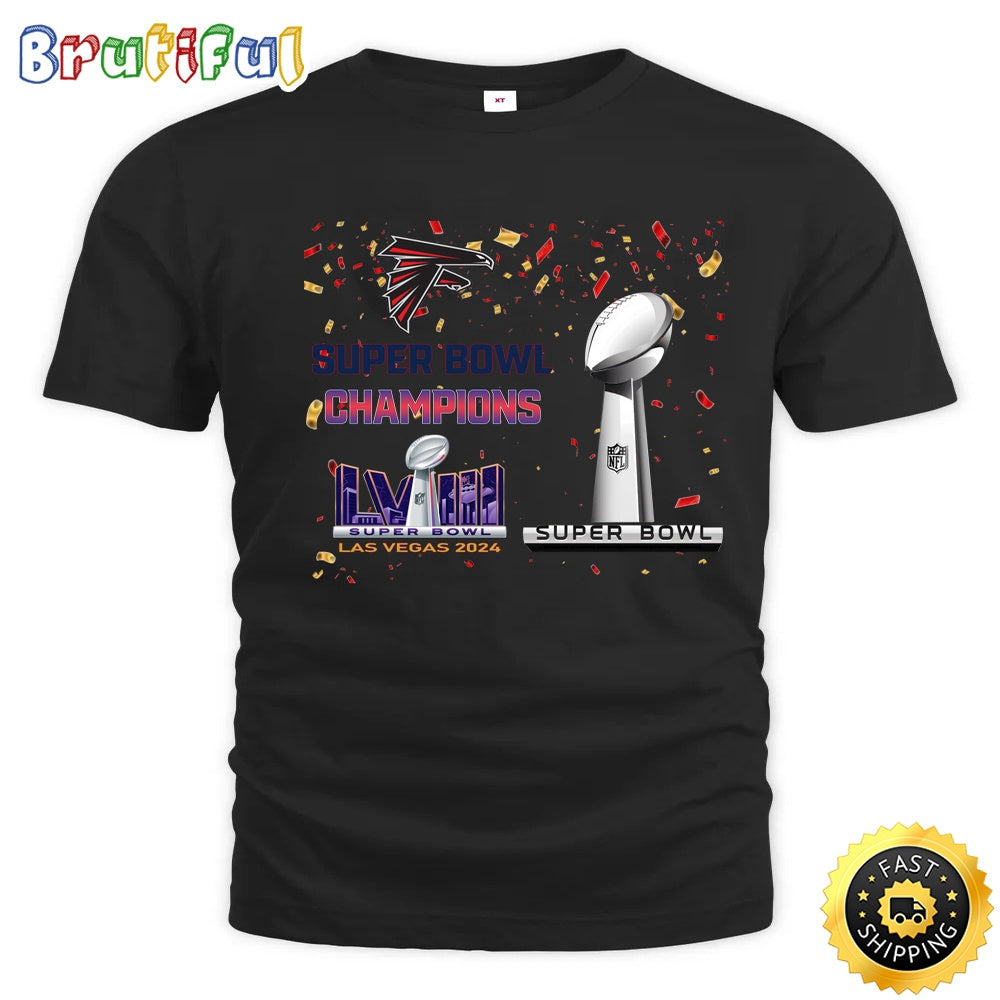 NFL Atlanta Falcons T Shirt Super Bowl LVIII 2024 Las Vegas Champions Unisex Tshirt