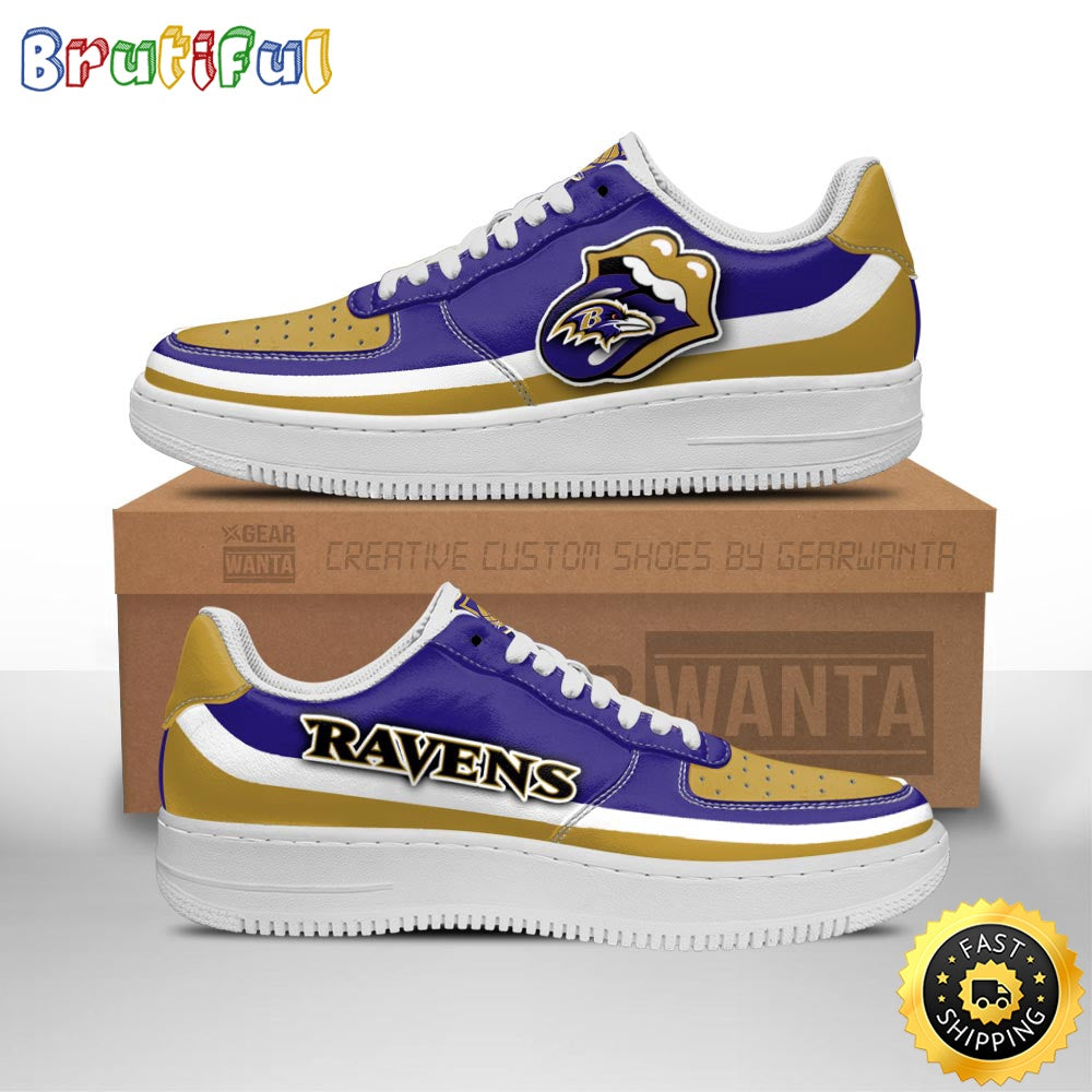 NFL Baltimore Ravens Air Force 1 Shoes Sexy Lips For Fans
